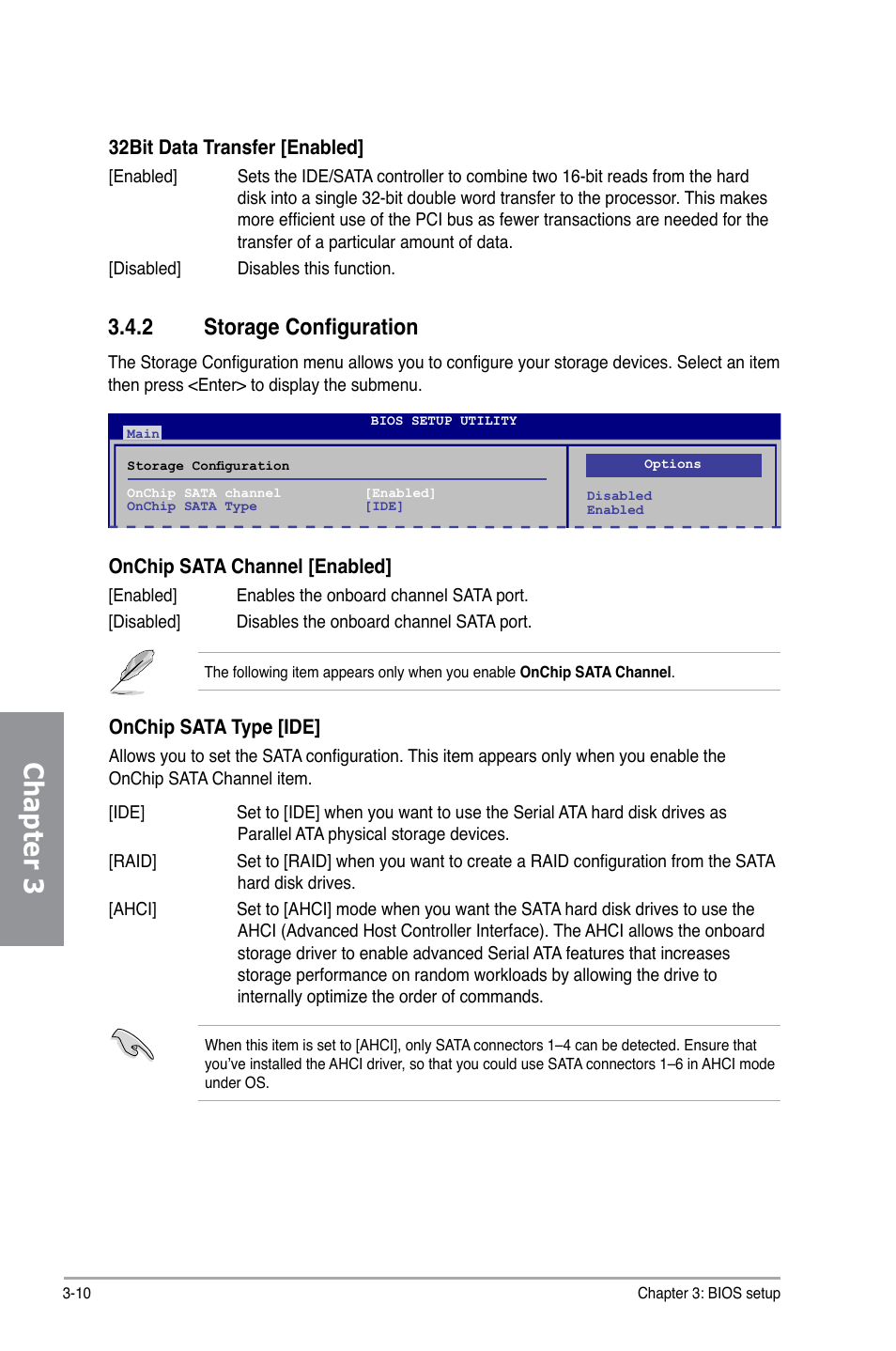 2 storage configuration, Storage configuration -10, Chapter 3 | Asus M4A79XTD EVO/USB3 User Manual | Page 66 / 112