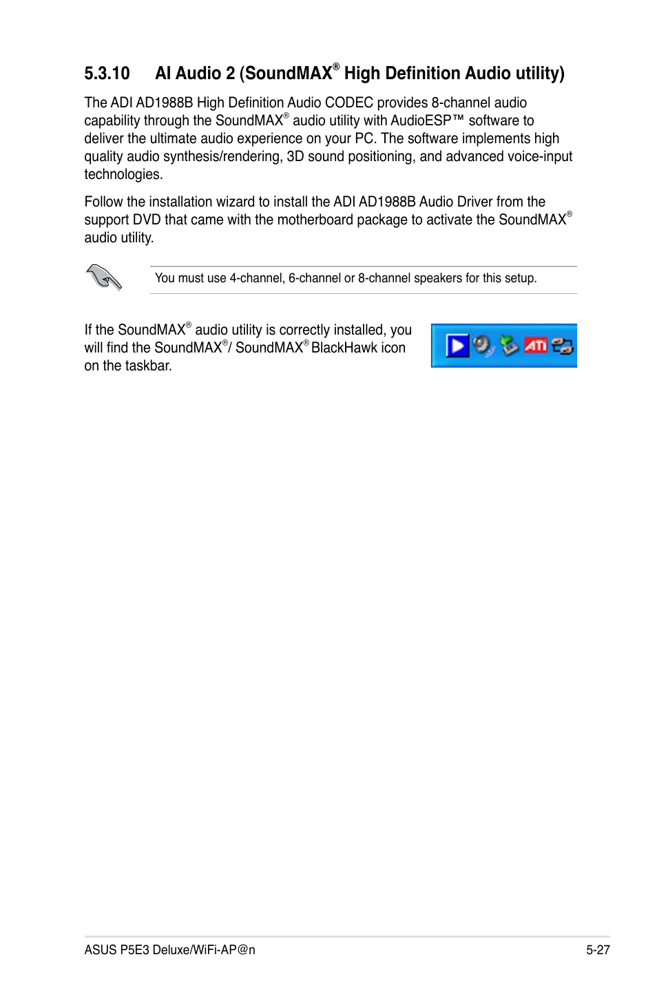 10 ai audio 2 (soundmax, High definition audio utility) | Asus P5E3 DELUXE/WiFi-AP User Manual | Page 141 / 196