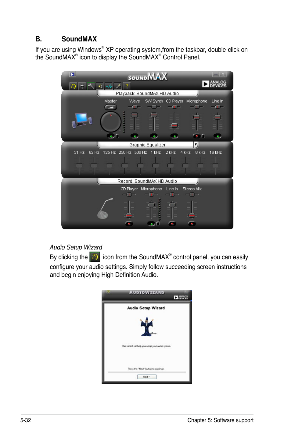 B. soundmax | Asus P5E3 DELUXE/WiFi-AP User Manual | Page 146 / 196
