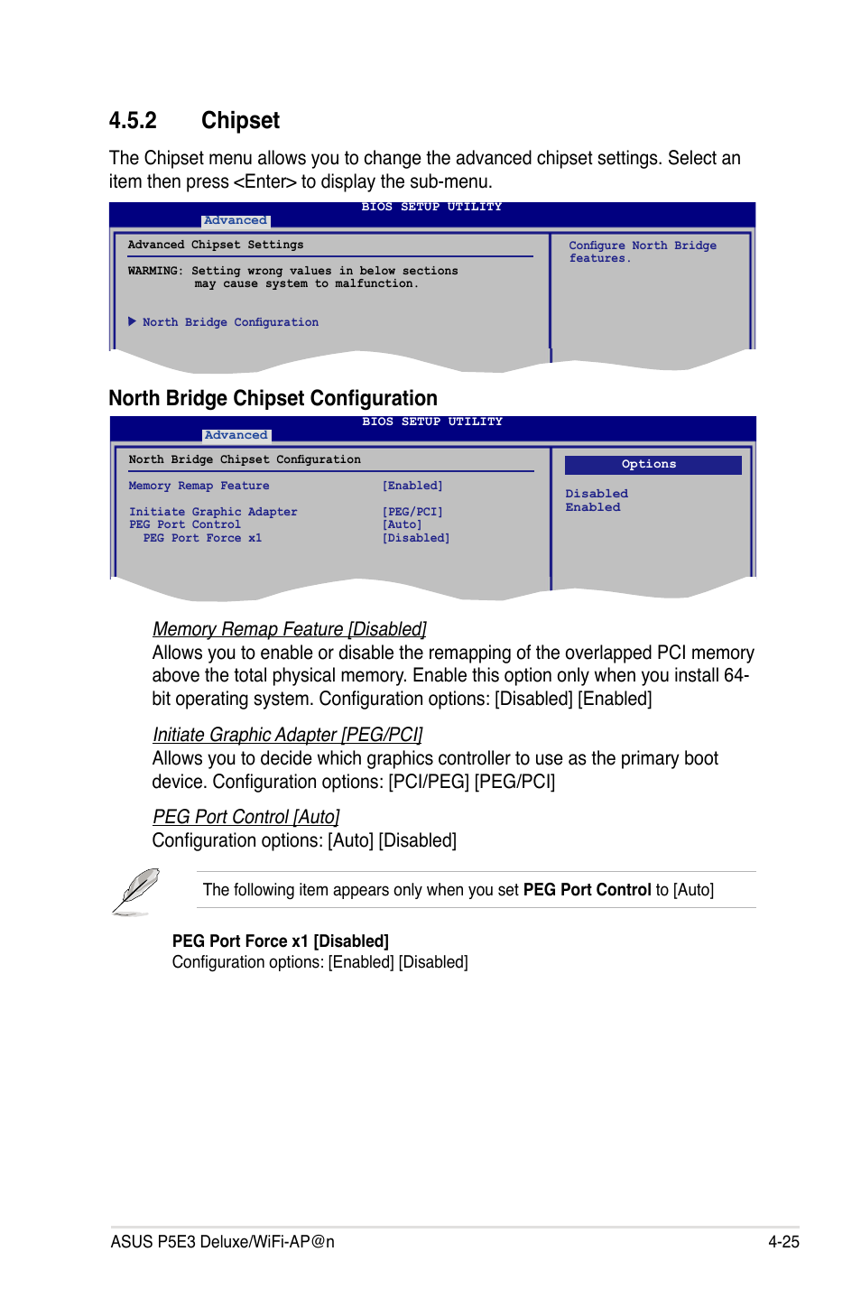 2 chipset, North bridge chipset configuration | Asus P5E3 DELUXE/WiFi-AP User Manual | Page 95 / 196