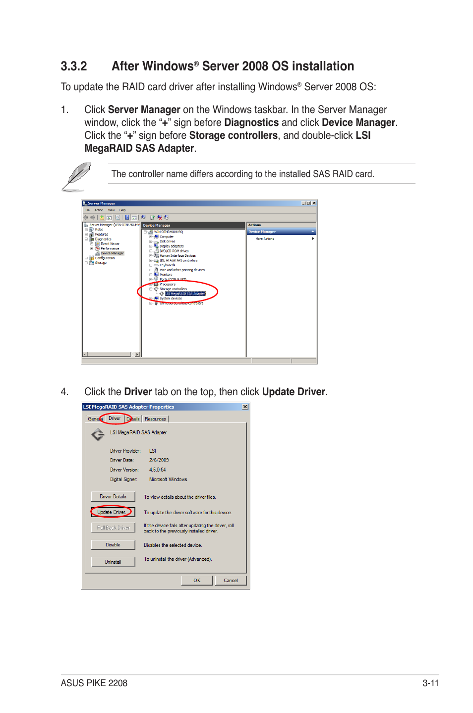 2 after windows® server 2008 os installation, After windows, Server 2008 os installation -11 | 2 after windows, Server 2008 os installation | Asus PIKE 2208 User Manual | Page 79 / 86