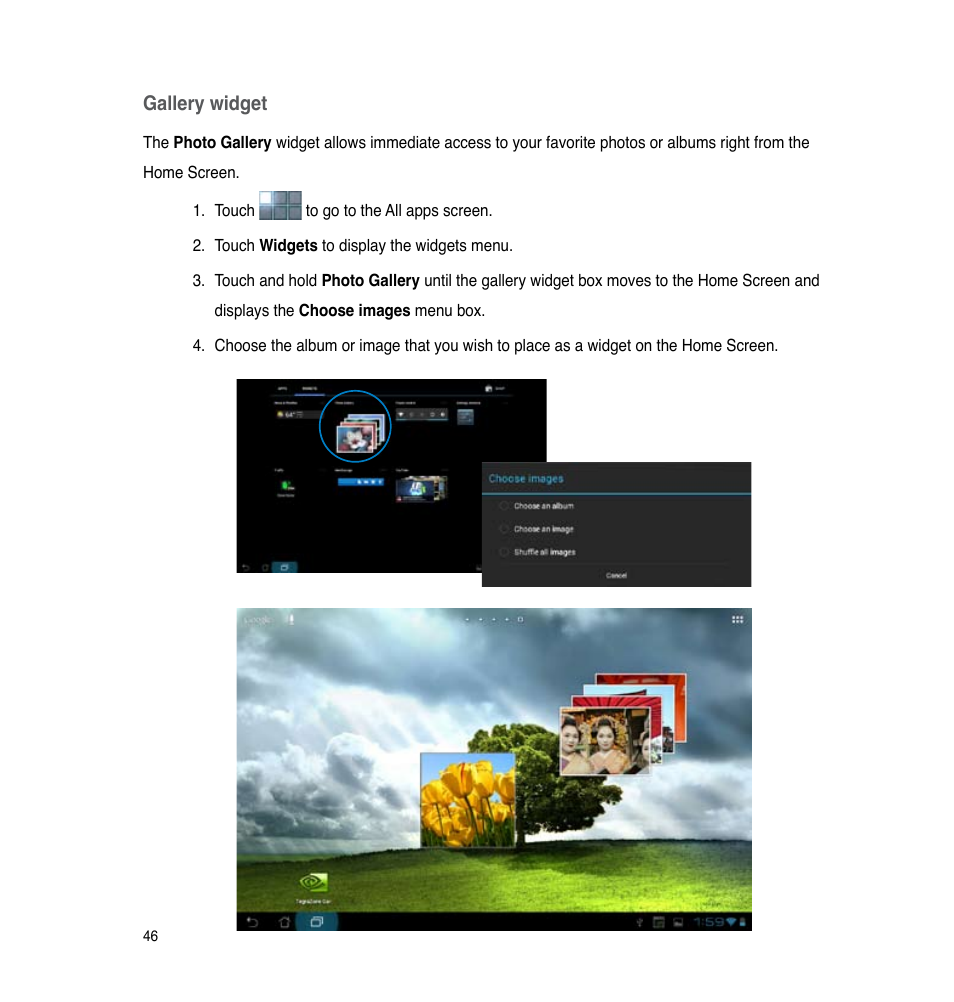 Gallery widget | Asus PadFone 2 User Manual | Page 46 / 71