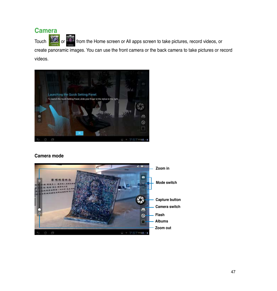 Camera | Asus PadFone 2 User Manual | Page 47 / 71