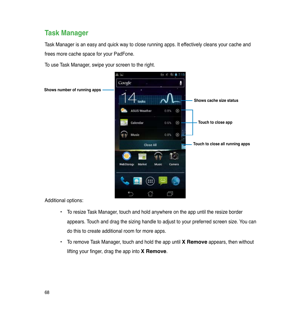 Task manager | Asus PadFone 2 User Manual | Page 68 / 71