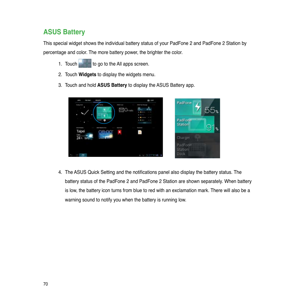 Asus battery | Asus PadFone 2 User Manual | Page 70 / 71