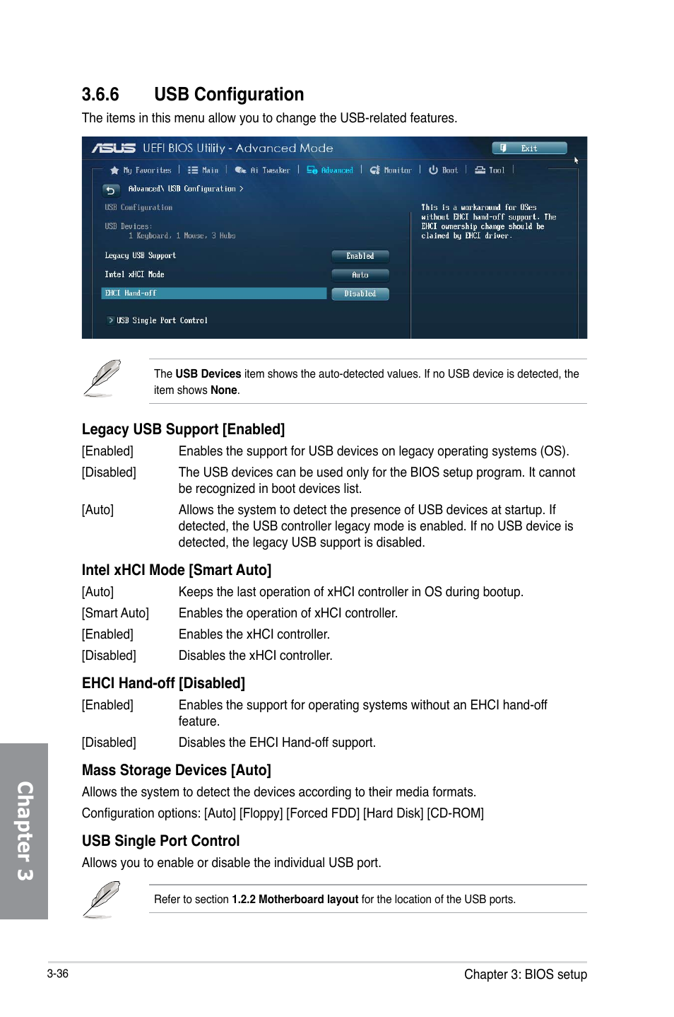 6 usb configuration, Usb configuration -36, Chapter 3 | Asus Z87-DELUXE/DUAL User Manual | Page 112 / 168