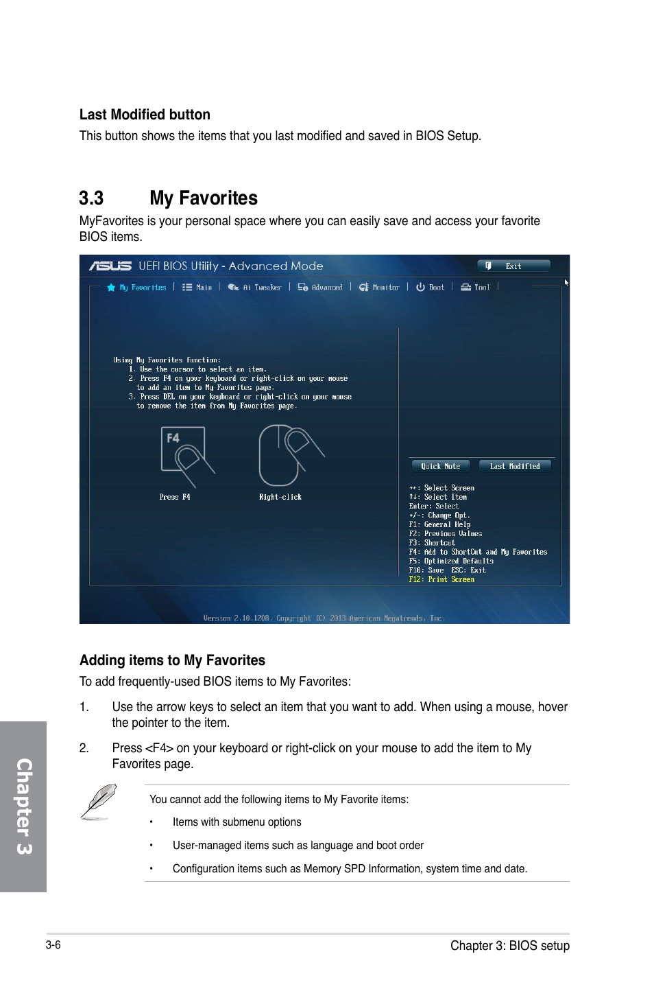 3 my favorites, My favorites -6, Chapter 3 3.3 my favorites | Asus Z87-DELUXE/DUAL User Manual | Page 82 / 168