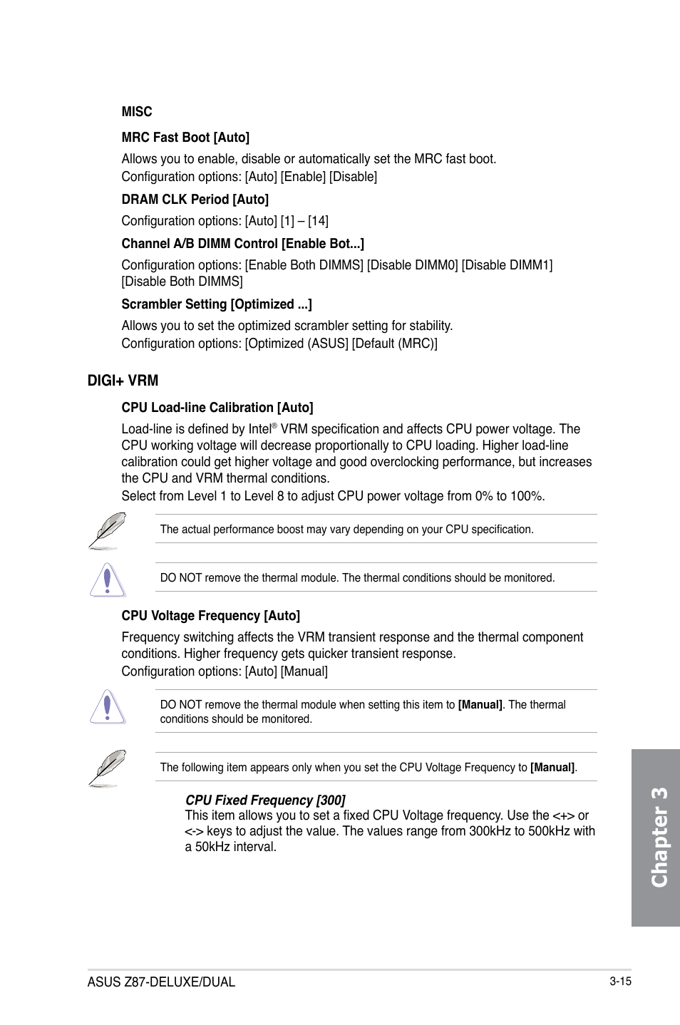 Chapter 3 | Asus Z87-DELUXE/DUAL User Manual | Page 91 / 168