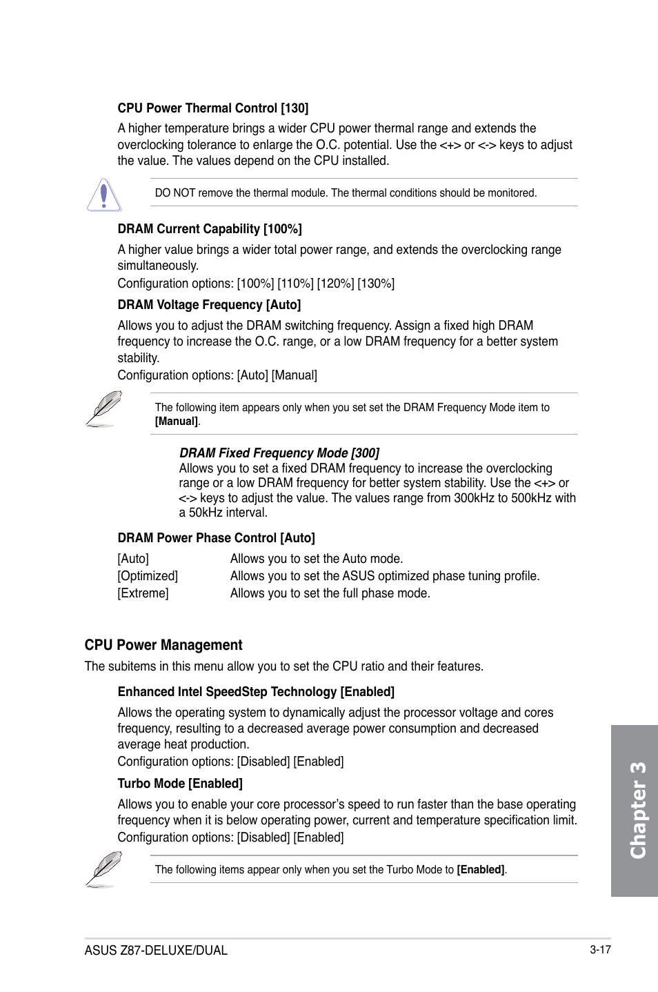 Chapter 3 | Asus Z87-DELUXE/DUAL User Manual | Page 93 / 168