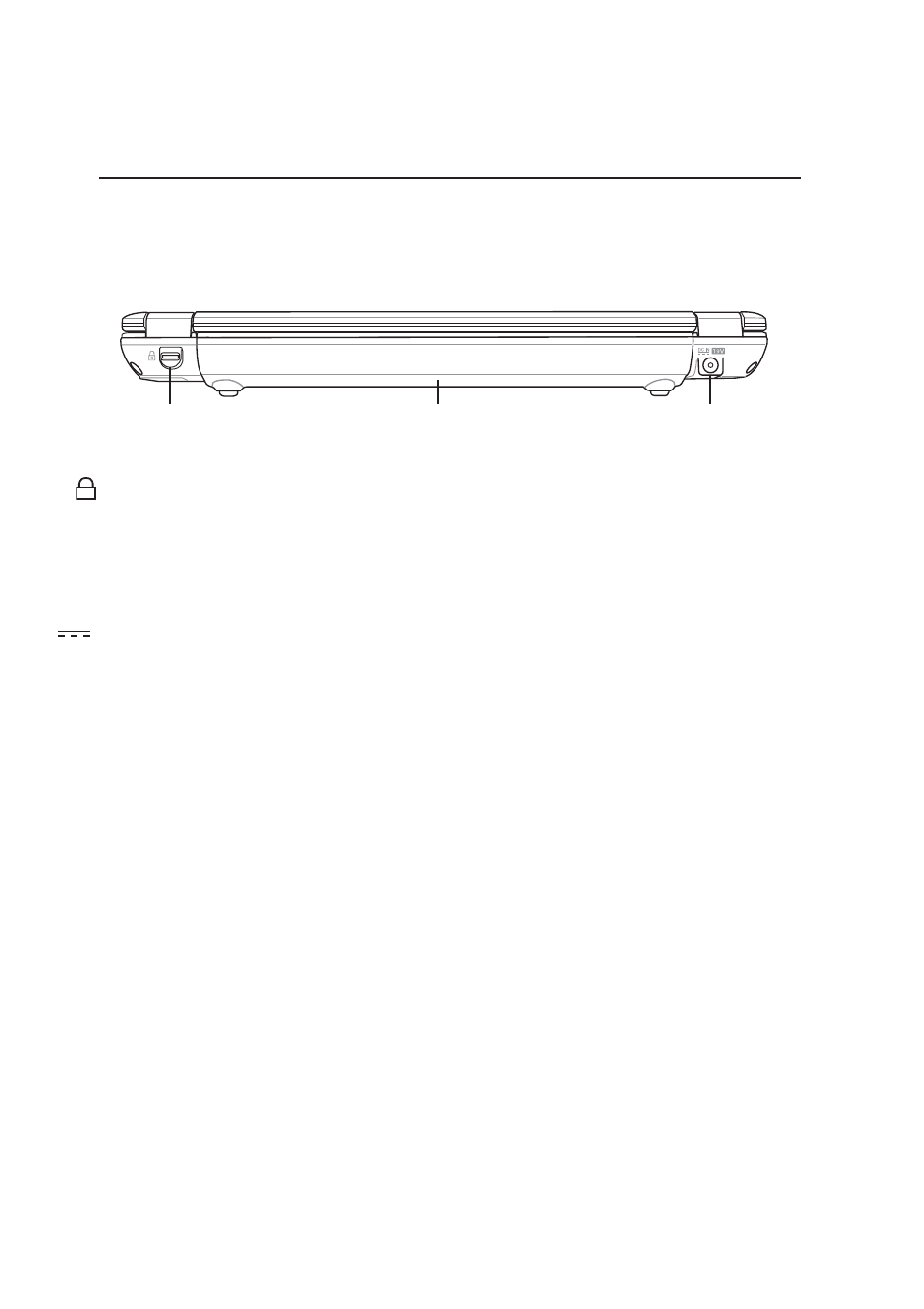 Rear side, Knowing the parts, Kensington | Lock port, Dc power input jack | Asus S5N User Manual | Page 22 / 84