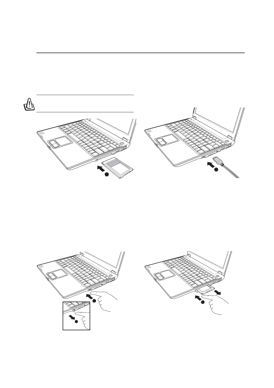 Inserting a pc card (pcmcia), Removing a pc card (pcmcia) | Asus S5N User Manual | Page 51 / 84