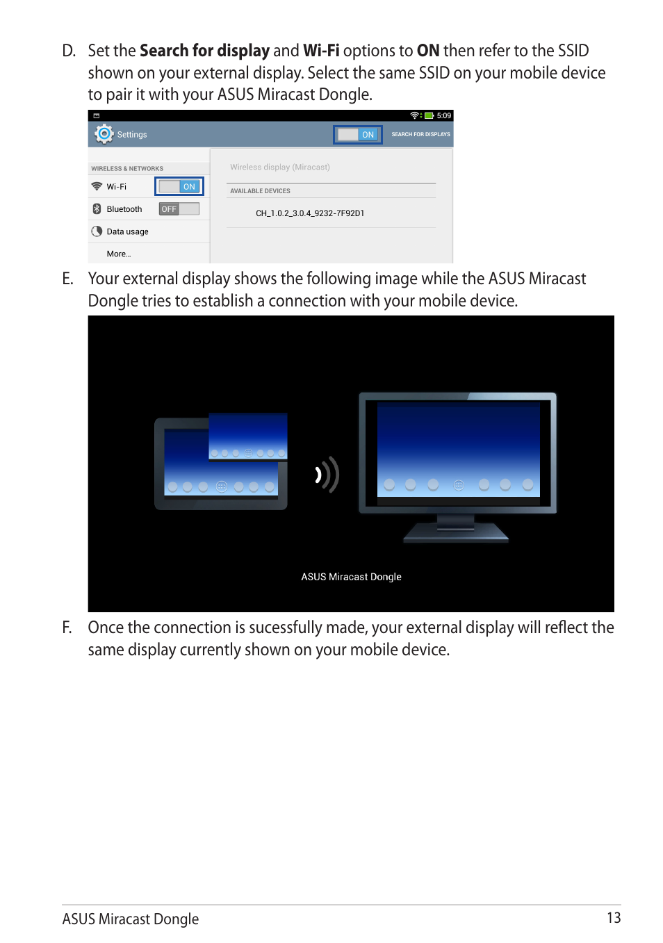 Asus Miracast Dongle User Manual | Page 13 / 22