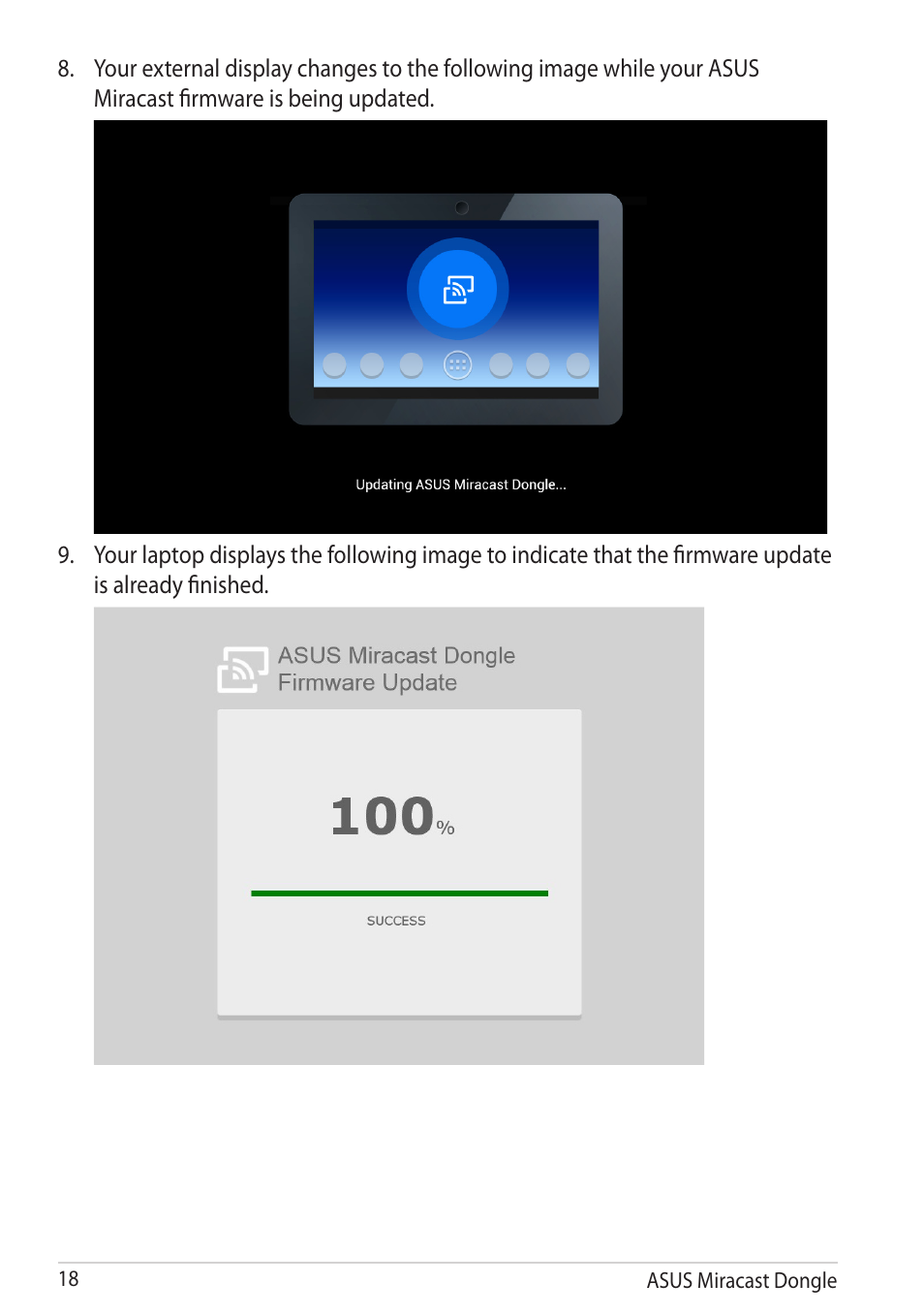 Asus Miracast Dongle User Manual | Page 18 / 22