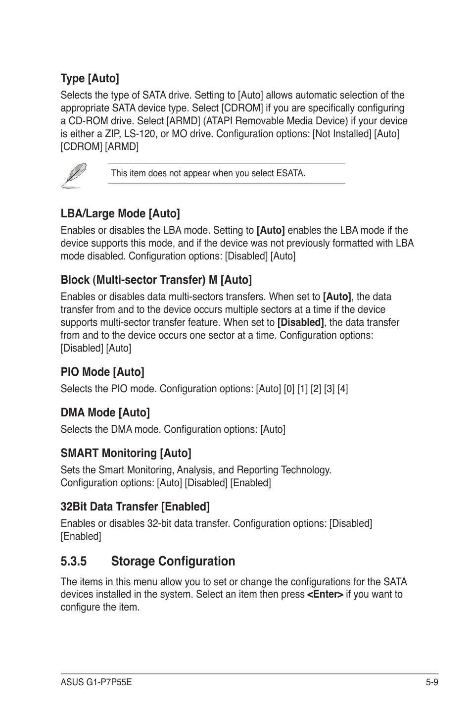 5 storage configuration, Storage configuration -9 | Asus G1-P7P55E User Manual | Page 58 / 75