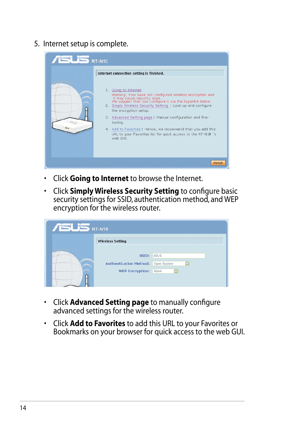 Asus RT-N10 (VER.D1) User Manual | Page 14 / 70