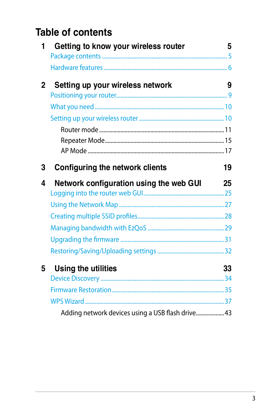 Asus RT-N10 (VER.D1) User Manual | Page 3 / 70