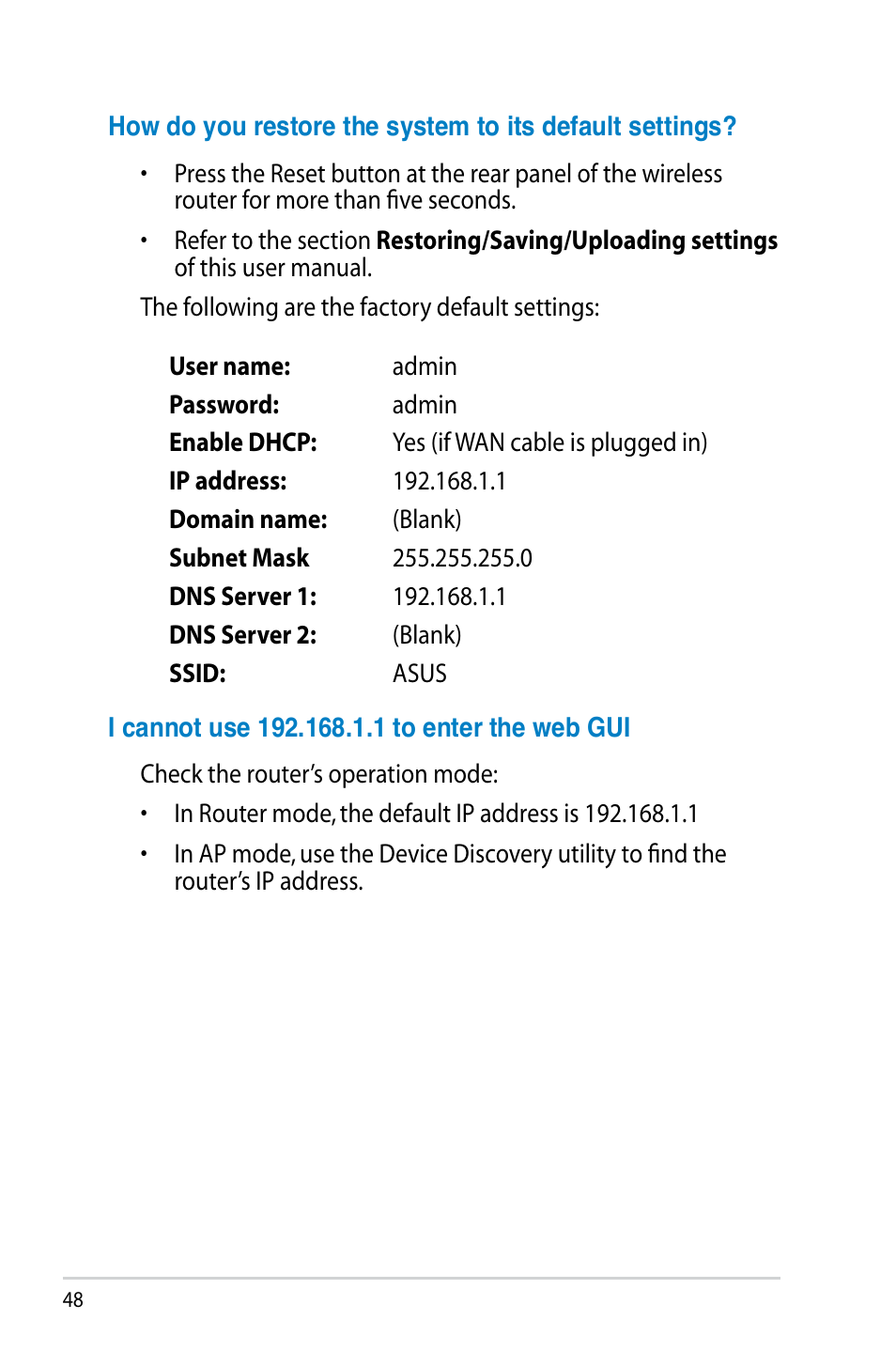 Asus RT-N10 (VER.D1) User Manual | Page 48 / 70