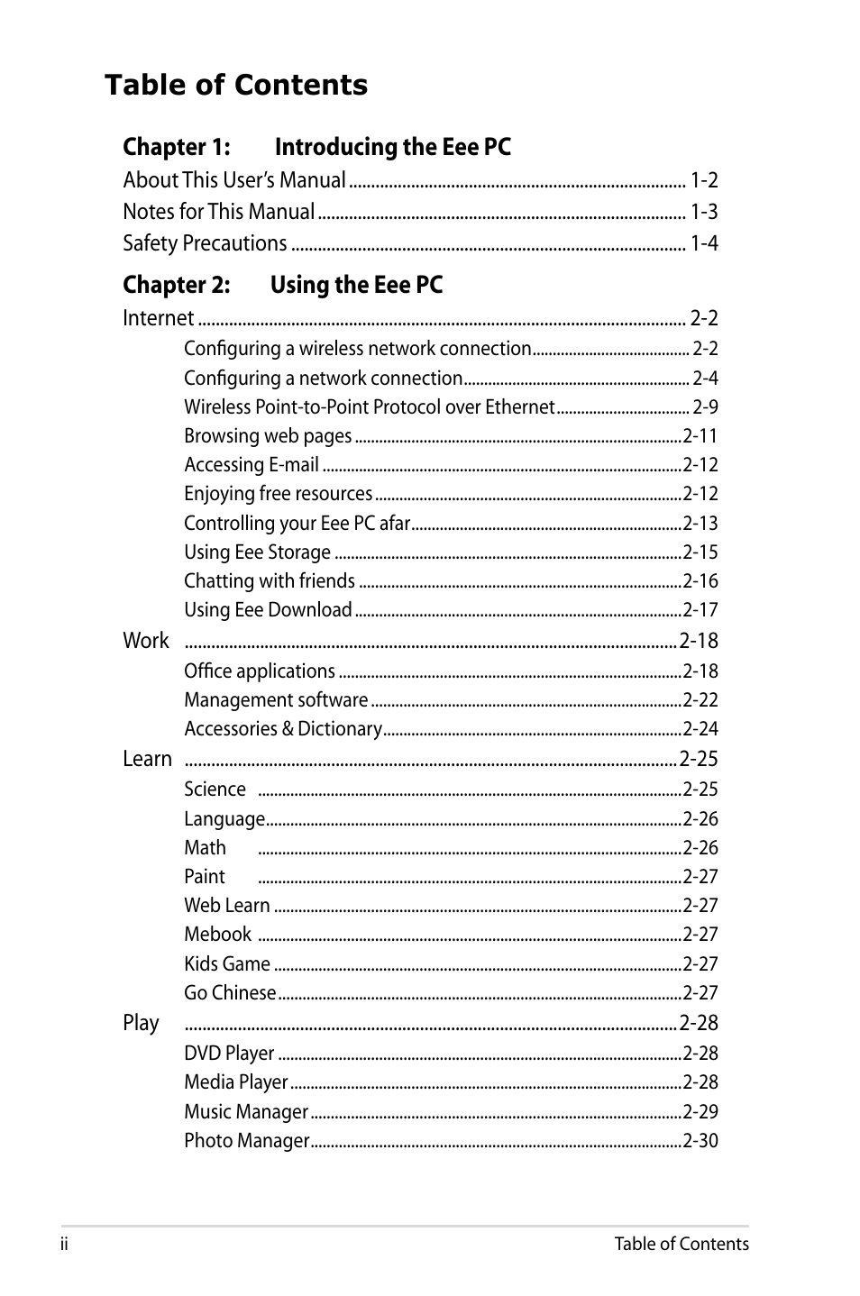 Asus Eee PC S101/Linux User Manual | Page 2 / 90