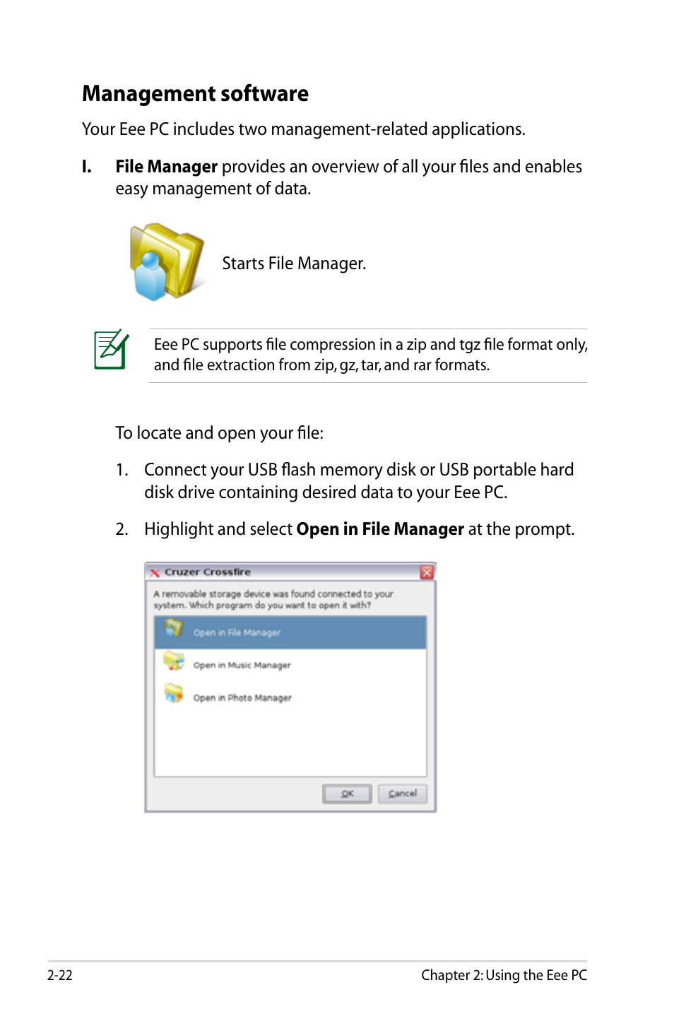 Management software, Management software -22 | Asus Eee PC S101/Linux User Manual | Page 32 / 90
