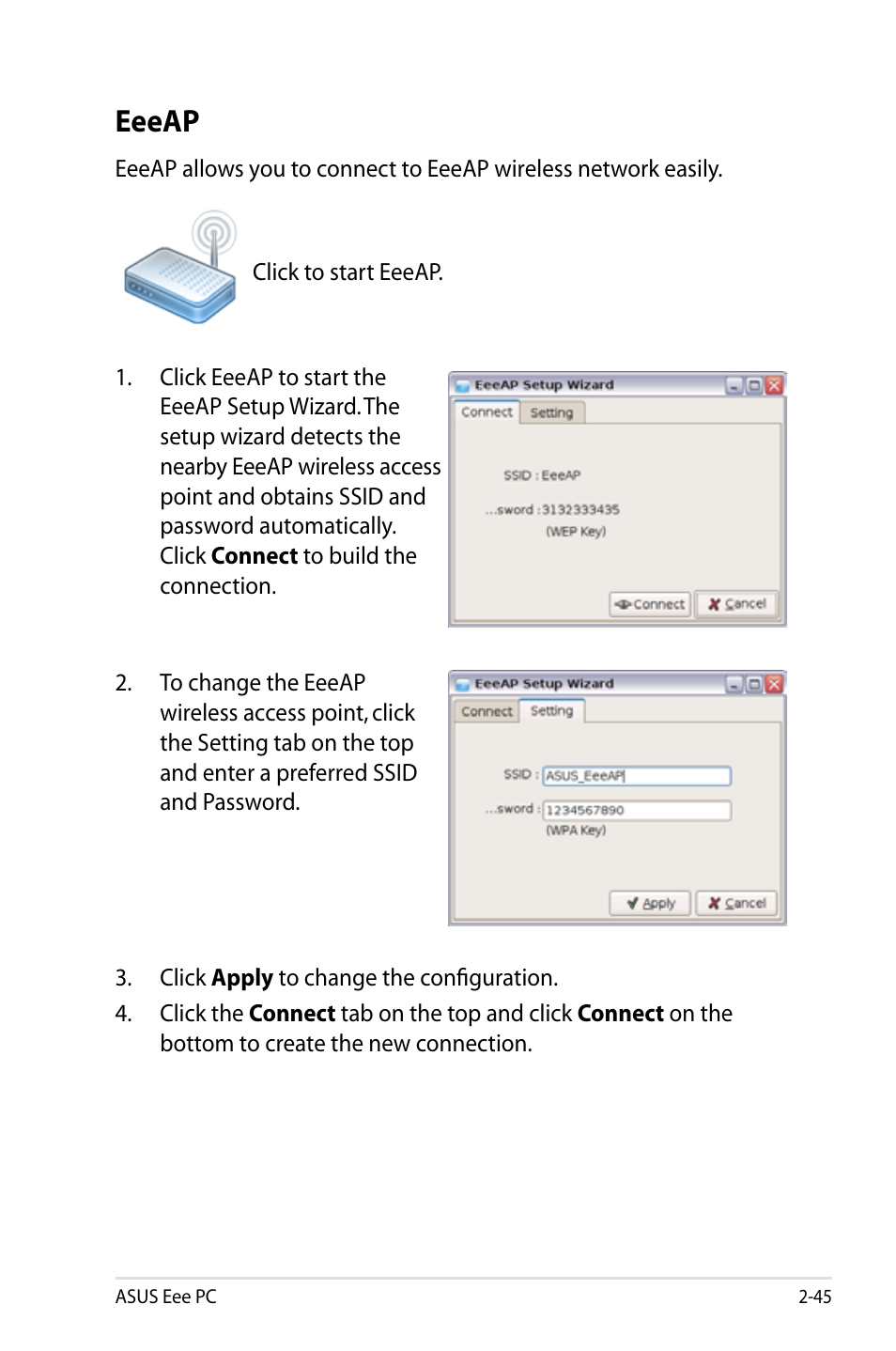 Eeeap, Eeeap -45 | Asus Eee PC S101/Linux User Manual | Page 55 / 90