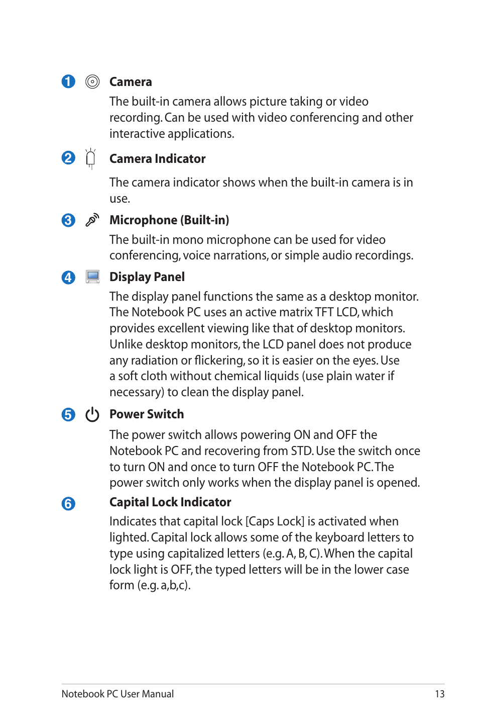 Asus U30Jc User Manual | Page 13 / 104