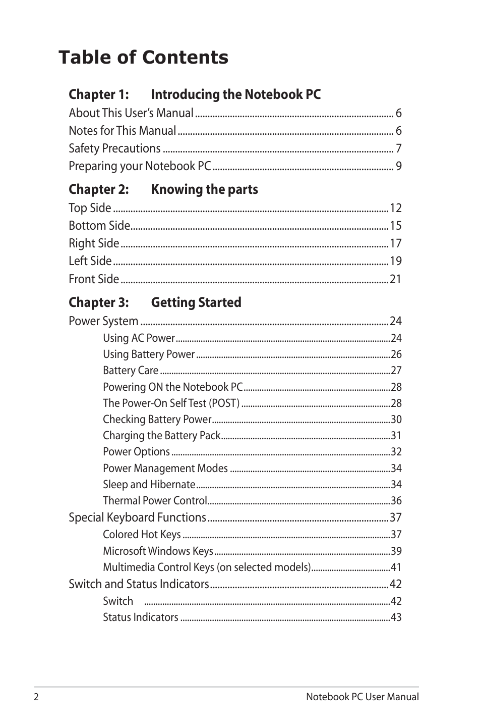 Asus U30Jc User Manual | Page 2 / 104