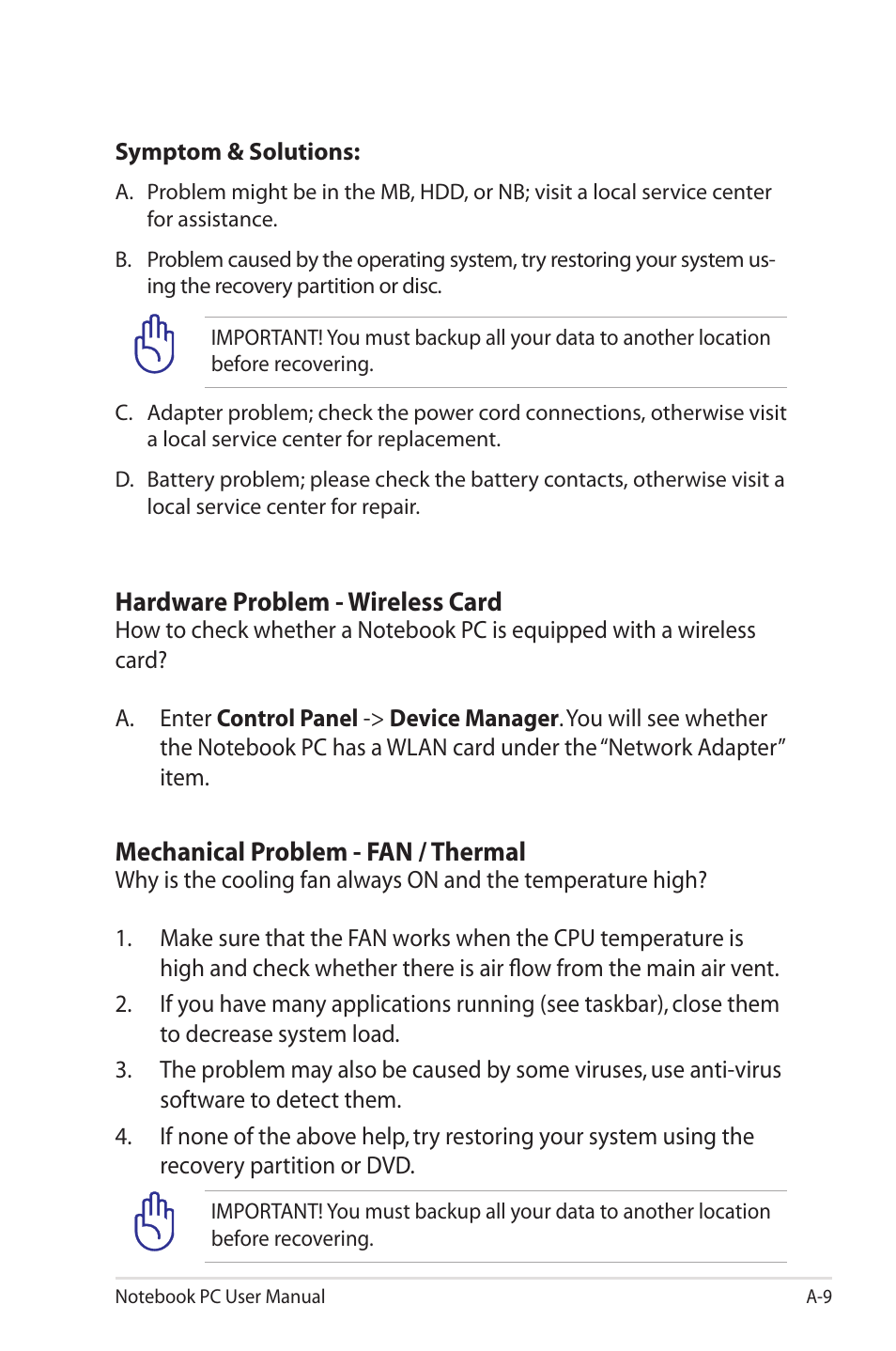 Asus U30Jc User Manual | Page 75 / 104