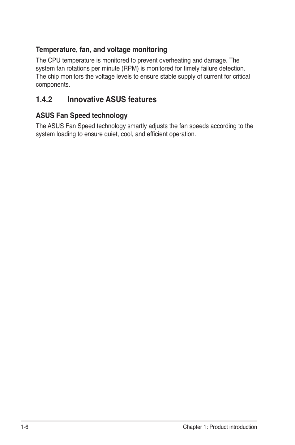 2 innovative asus features, Innovative asus features -6 | Asus P8B-M User Manual | Page 18 / 150