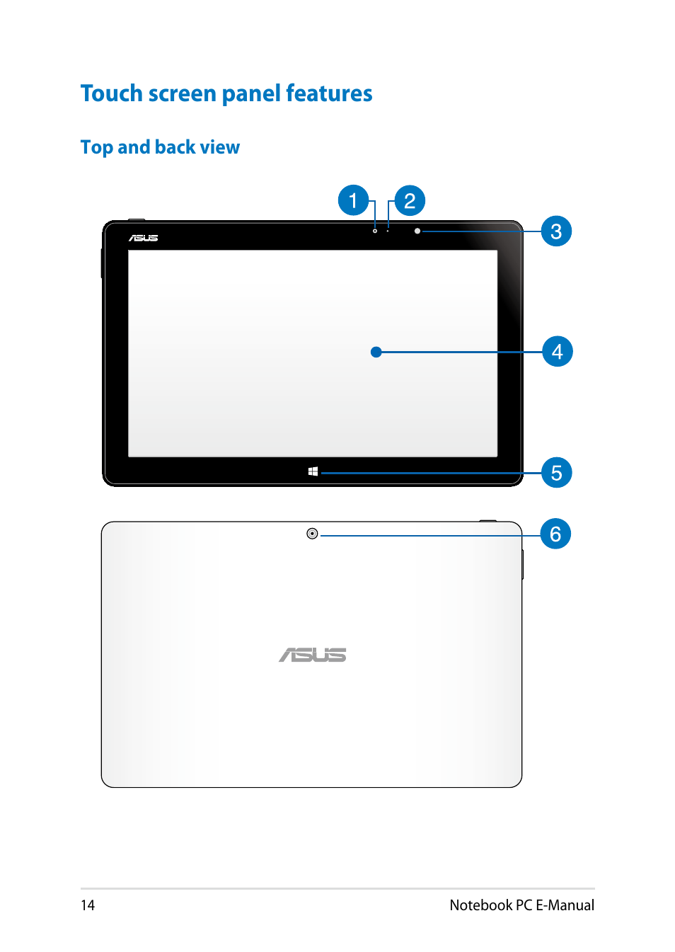 Touch screen panel features | Asus T300LA User Manual | Page 14 / 120