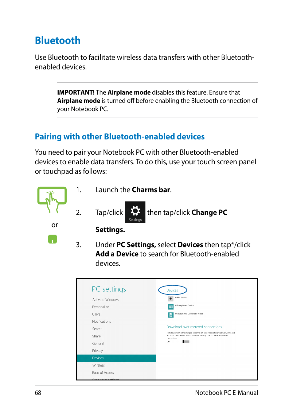 Bluetooth | Asus T300LA User Manual | Page 68 / 120