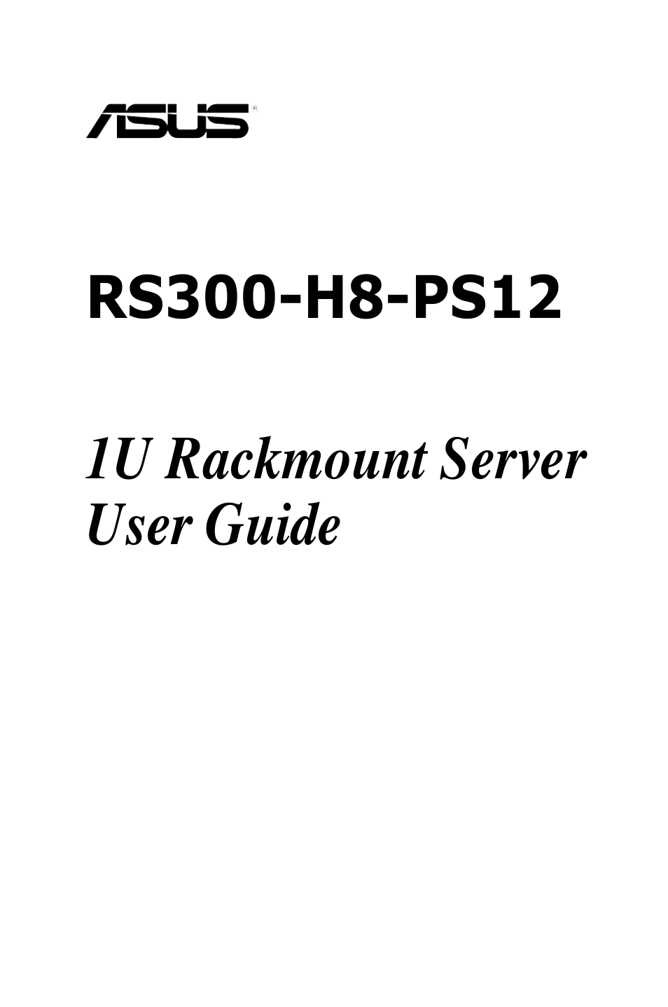 Asus RS300-H8-PS12 User Manual | 192 pages