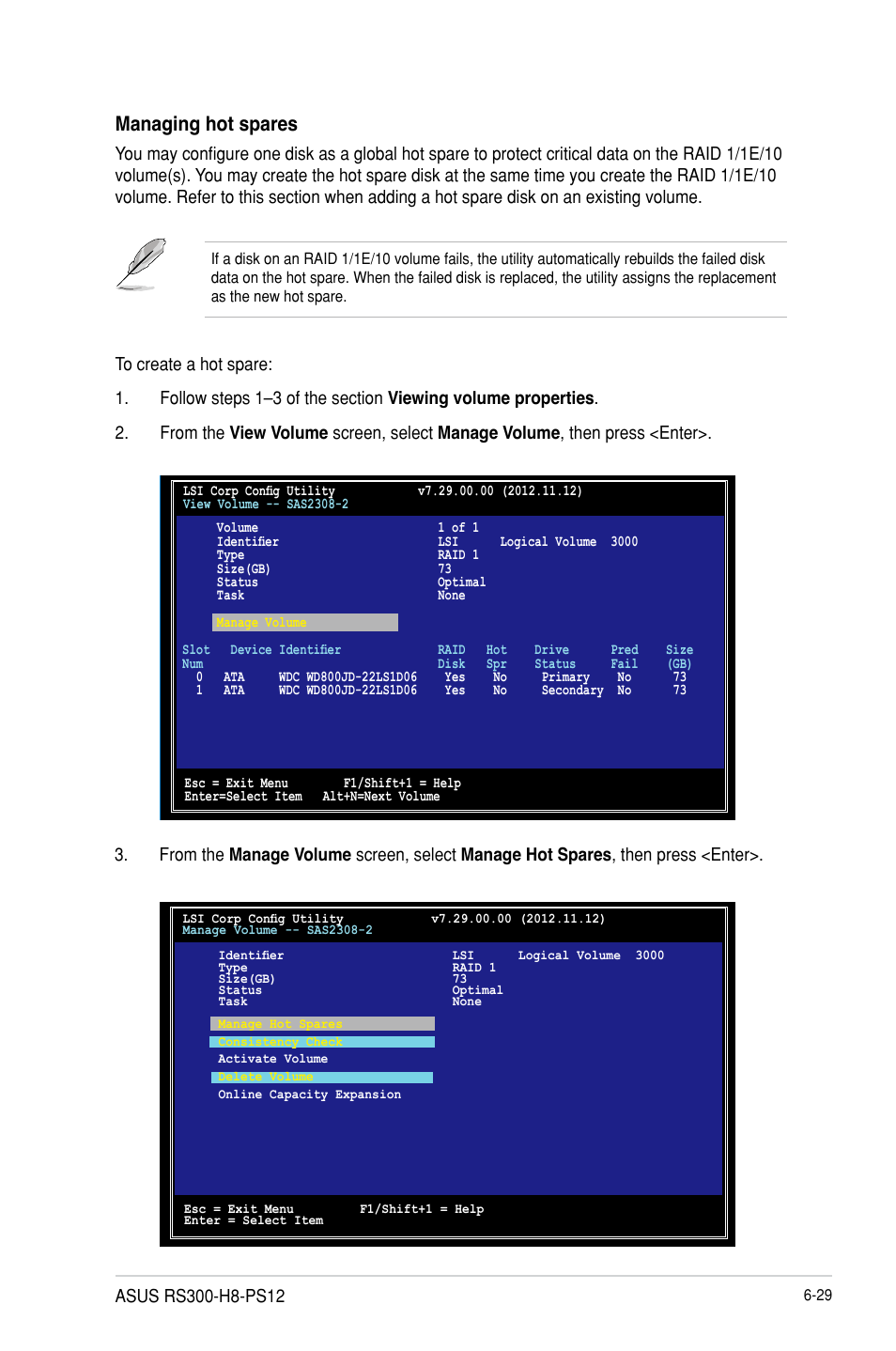 Managing hot spares | Asus RS300-H8-PS12 User Manual | Page 139 / 192