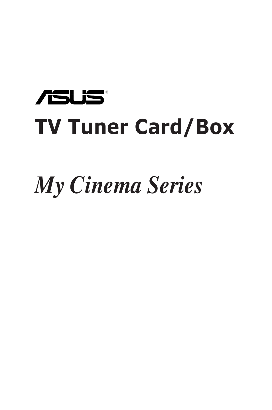 Asus My Cinema-U3000Mini User Manual | 42 pages