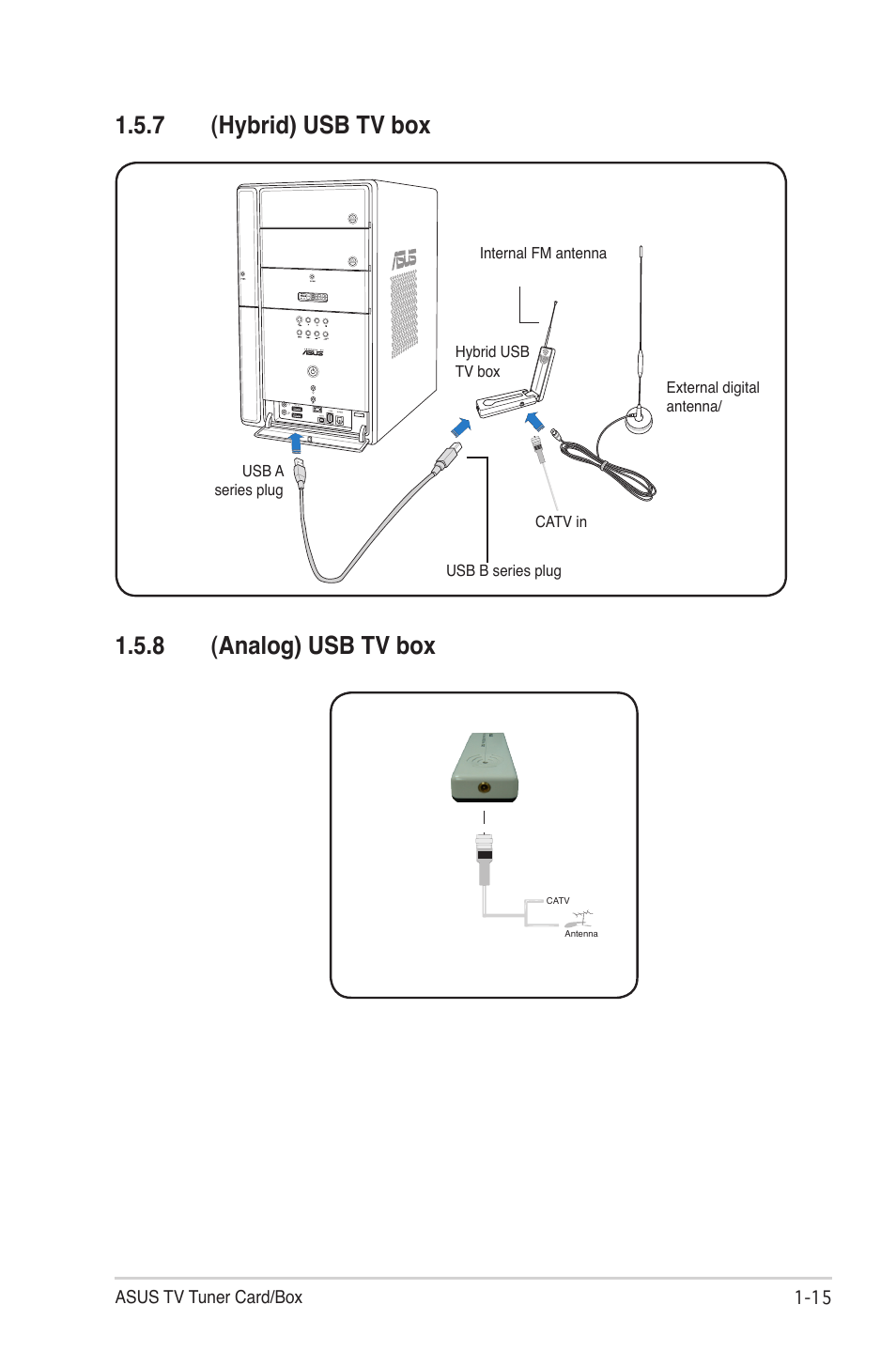 7 (hybrid) usb tv box 1.5.8 (analog) usb tv box | Asus My Cinema-U3000Mini User Manual | Page 23 / 42