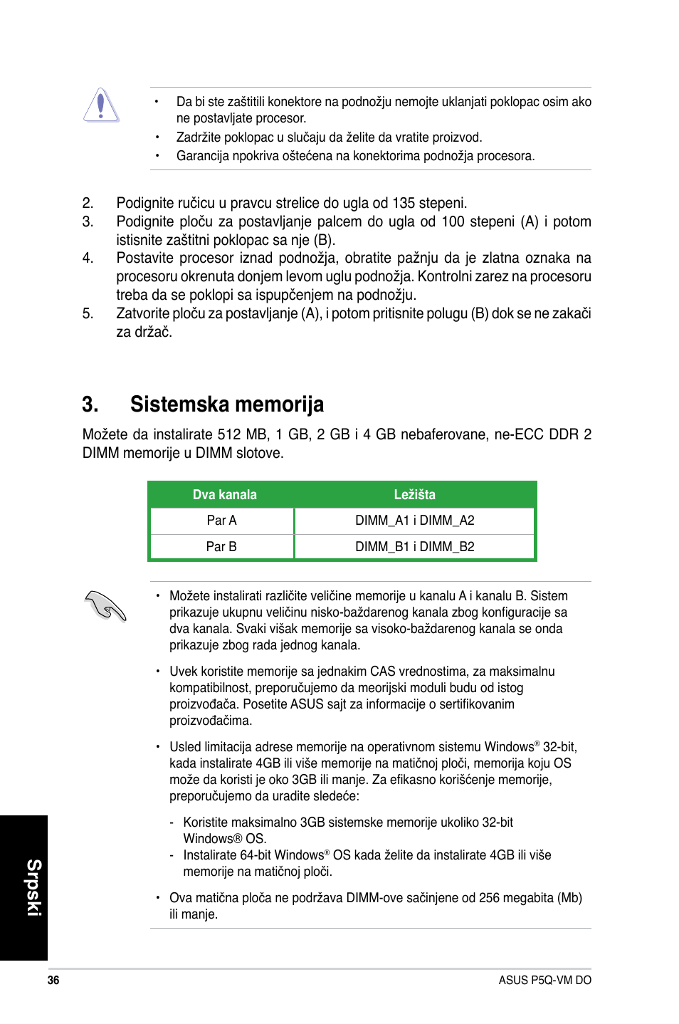 Srpski | Asus P5Q-VM DO User Manual | Page 36 / 38