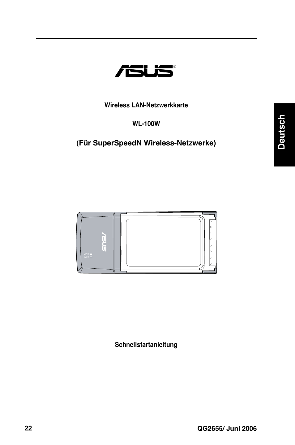 Deutsch, Für superspeedn wireless-netzwerke) | Asus WL-100W User Manual | Page 23 / 127