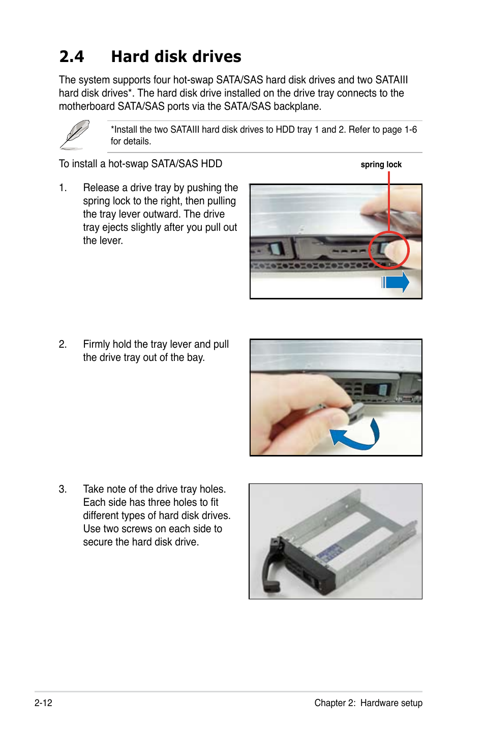 4 hard disk drives | Asus RS700-X7/PS4 User Manual | Page 30 / 182