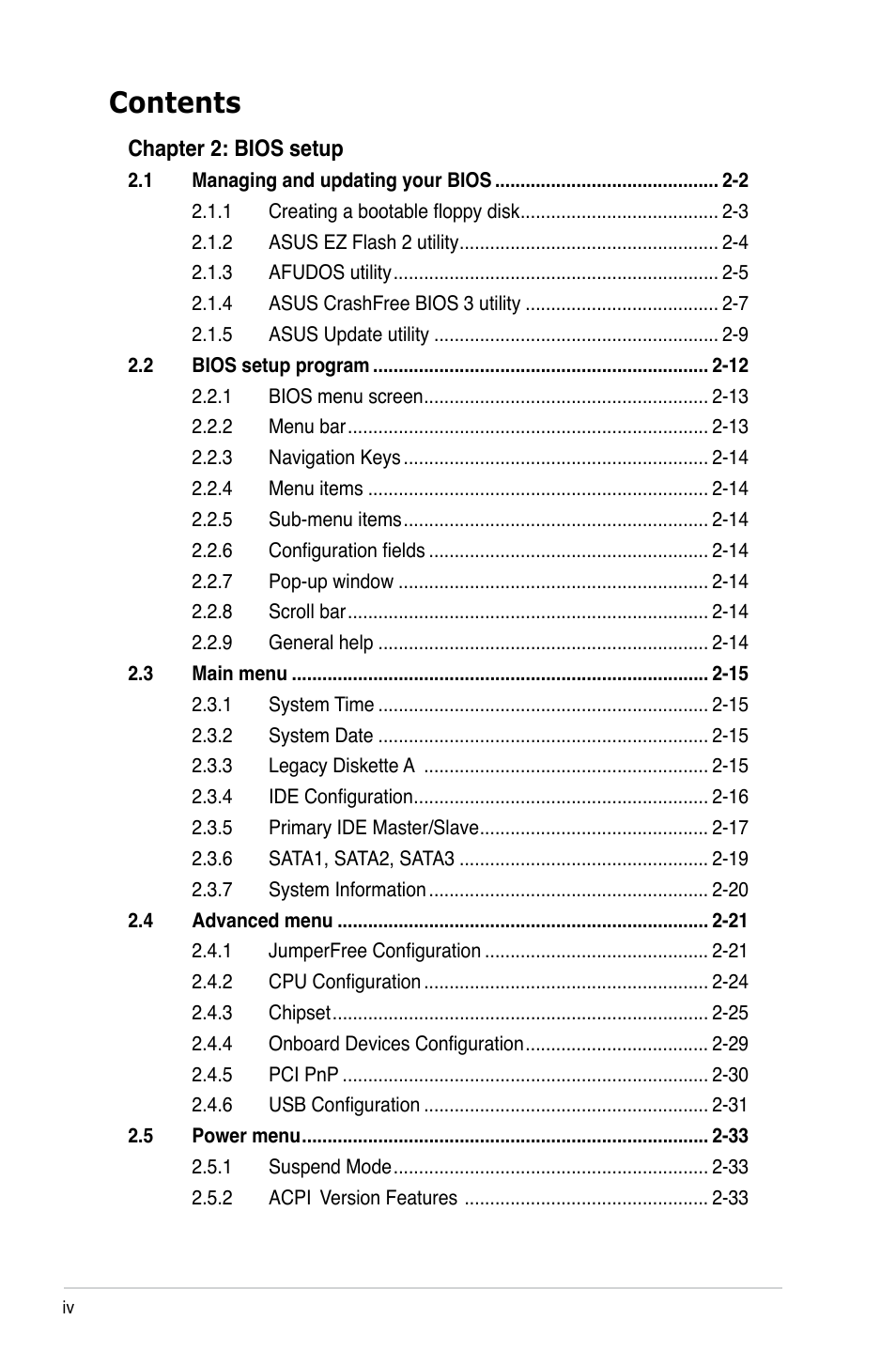 Asus M2N68-VM User Manual | Page 4 / 94