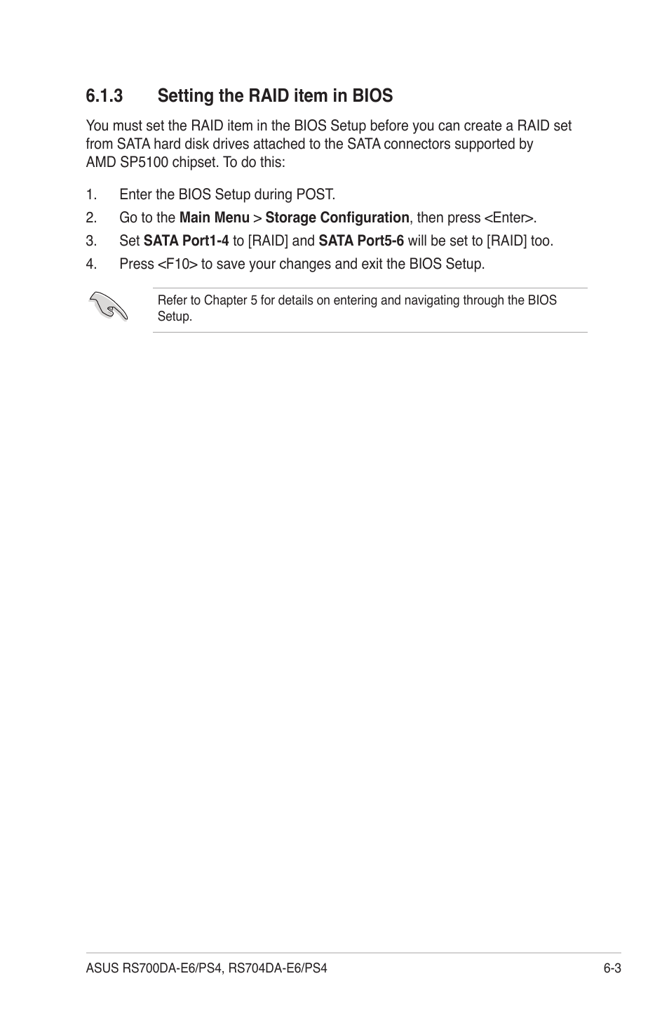 3 setting the raid item in bios, Setting the raid item in bios -3 | Asus RS704DA-E6/PS4 User Manual | Page 111 / 152