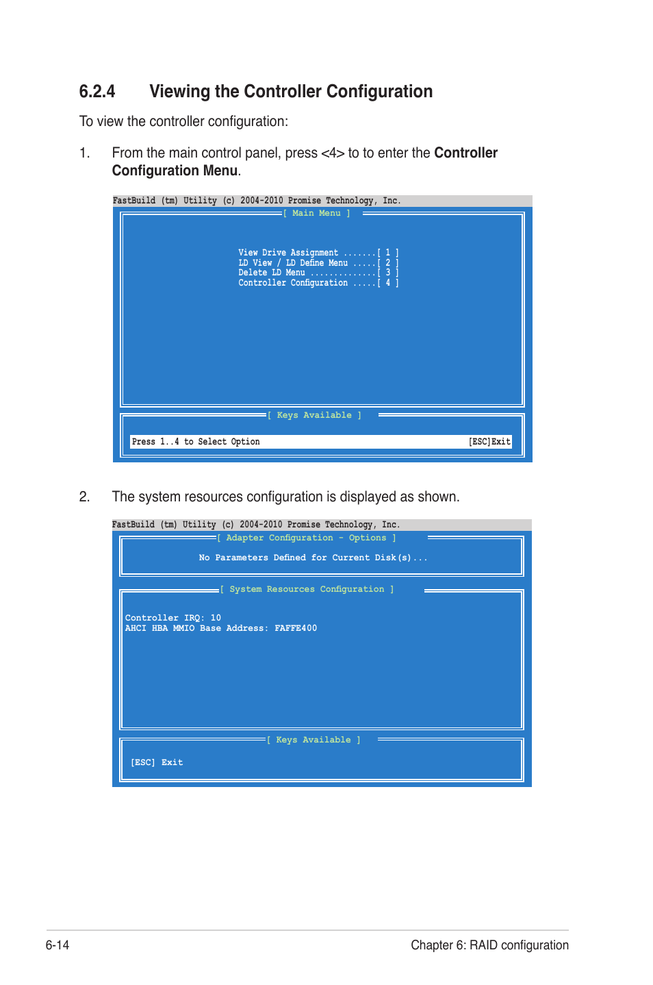 4 viewing the controller configuration, Viewing the controller configuration -14 | Asus RS704DA-E6/PS4 User Manual | Page 122 / 152