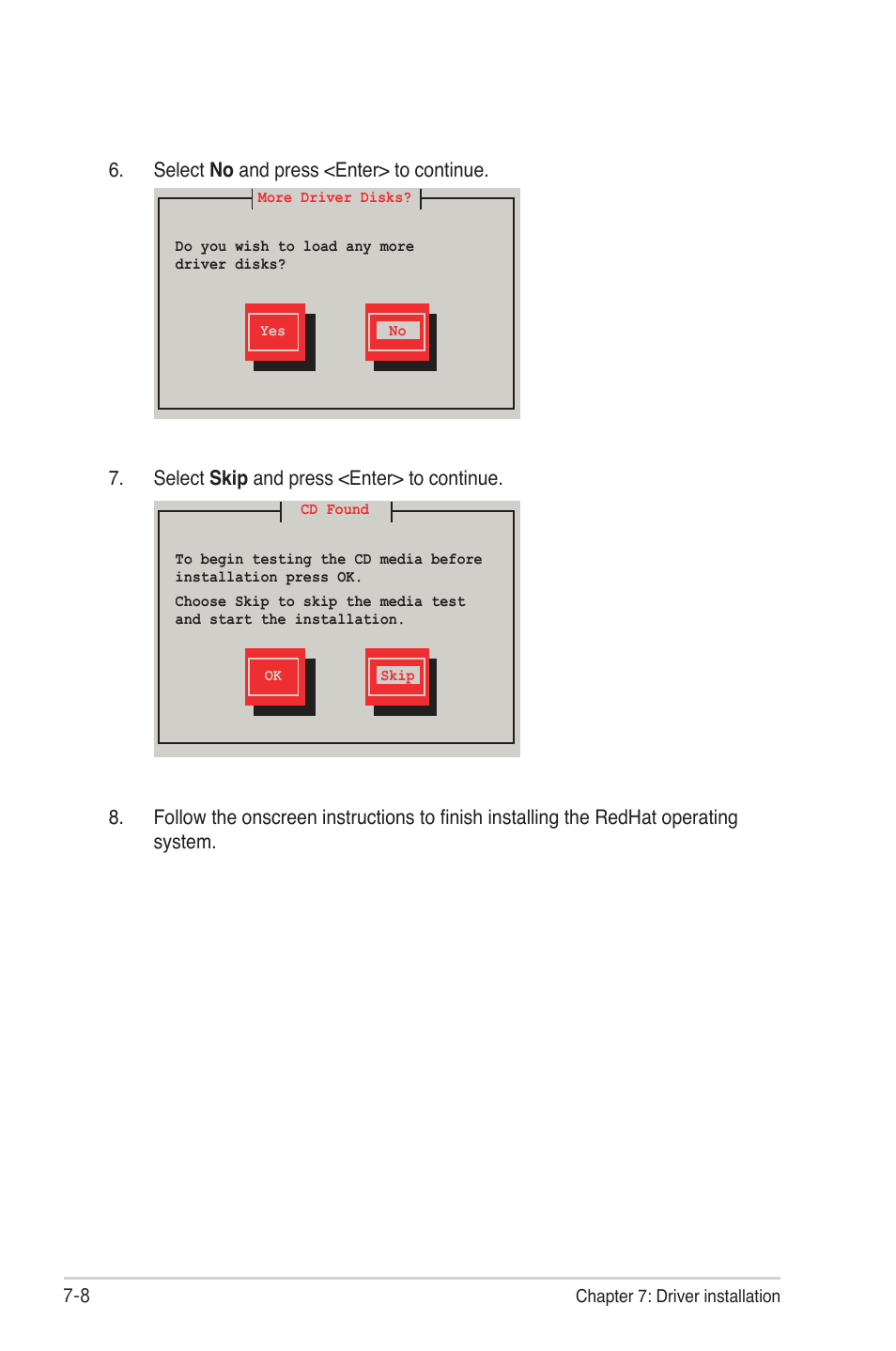 Select skip and press <enter> to continue | Asus RS704DA-E6/PS4 User Manual | Page 130 / 152
