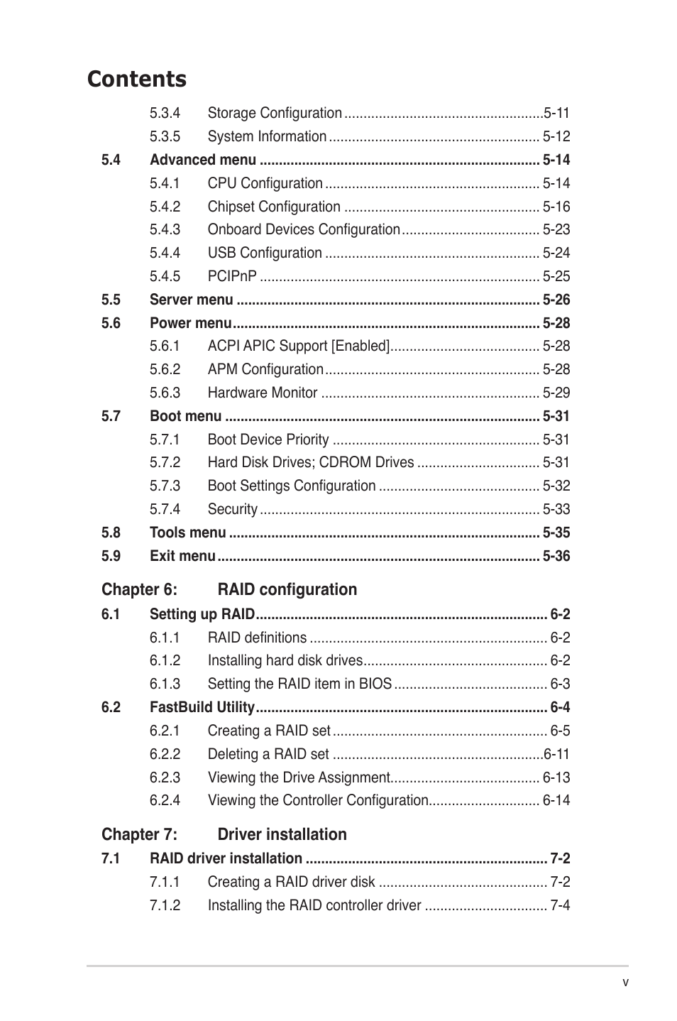 Asus RS704DA-E6/PS4 User Manual | Page 5 / 152