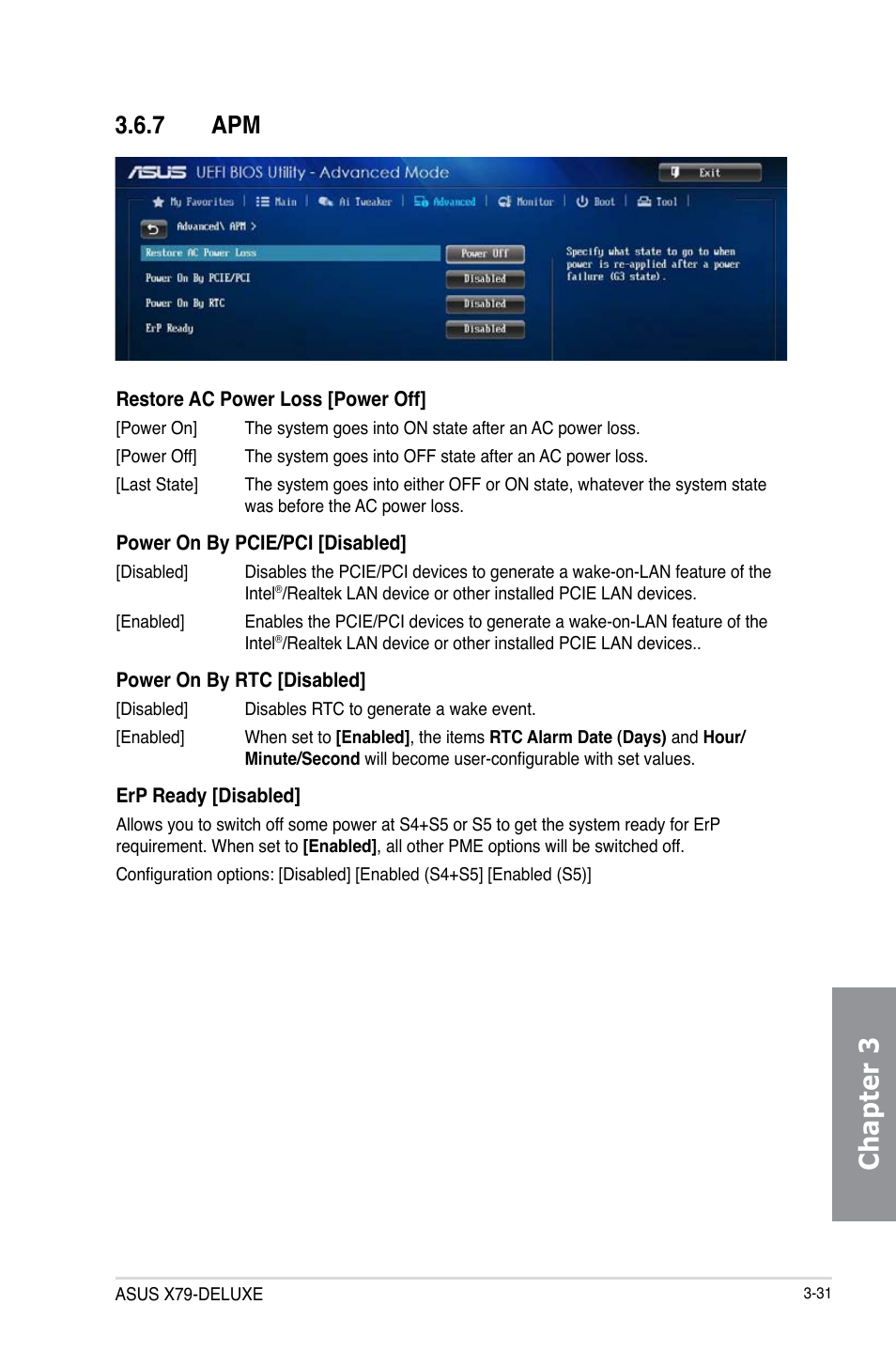 7 apm, Apm -31, Chapter 3 | Asus X79-DELUXE User Manual | Page 109 / 194