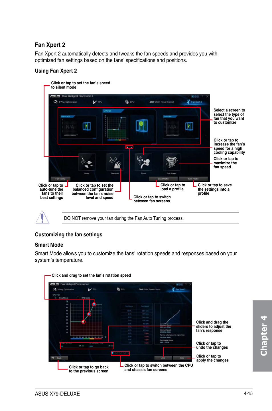 Chapter 4, Fan xpert 2, Asus x79-deluxe | Asus X79-DELUXE User Manual | Page 143 / 194