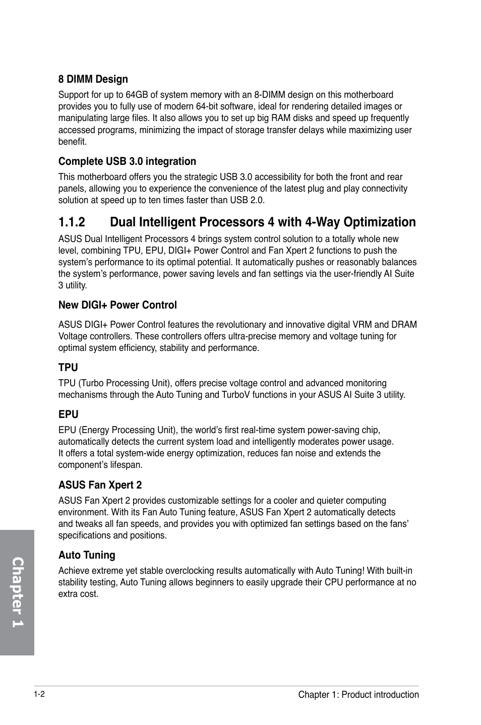 Chapter 1 | Asus X79-DELUXE User Manual | Page 16 / 194