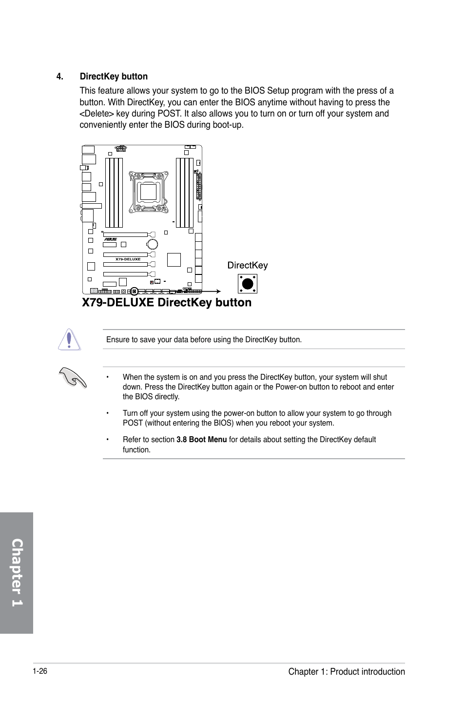 Chapter 1 | Asus X79-DELUXE User Manual | Page 40 / 194