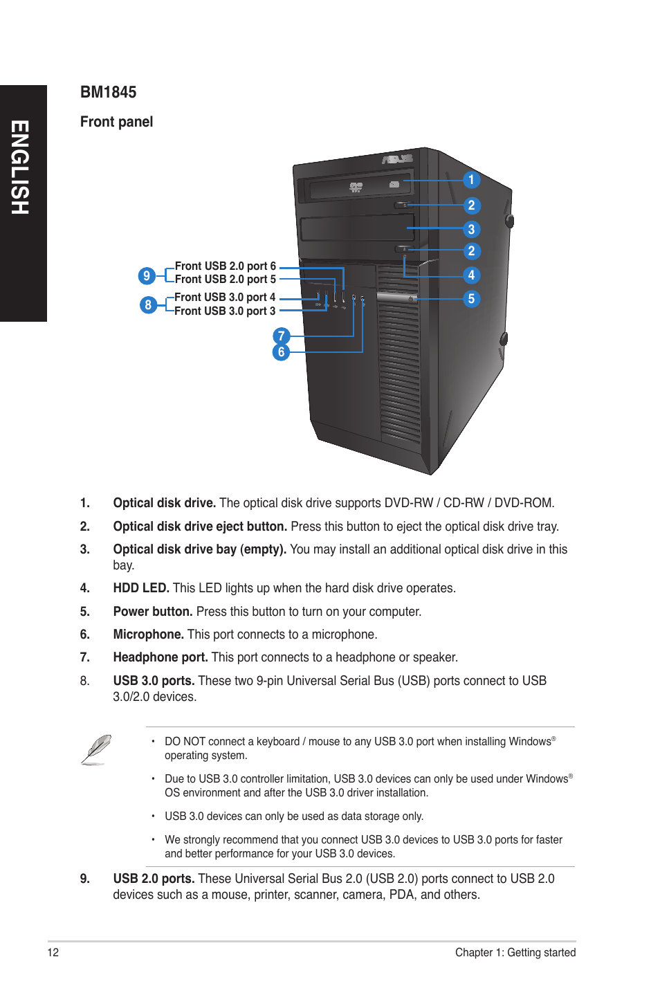 En g lis h en g li sh en g lis h en g li sh | Asus BM1845 User Manual | Page 12 / 64