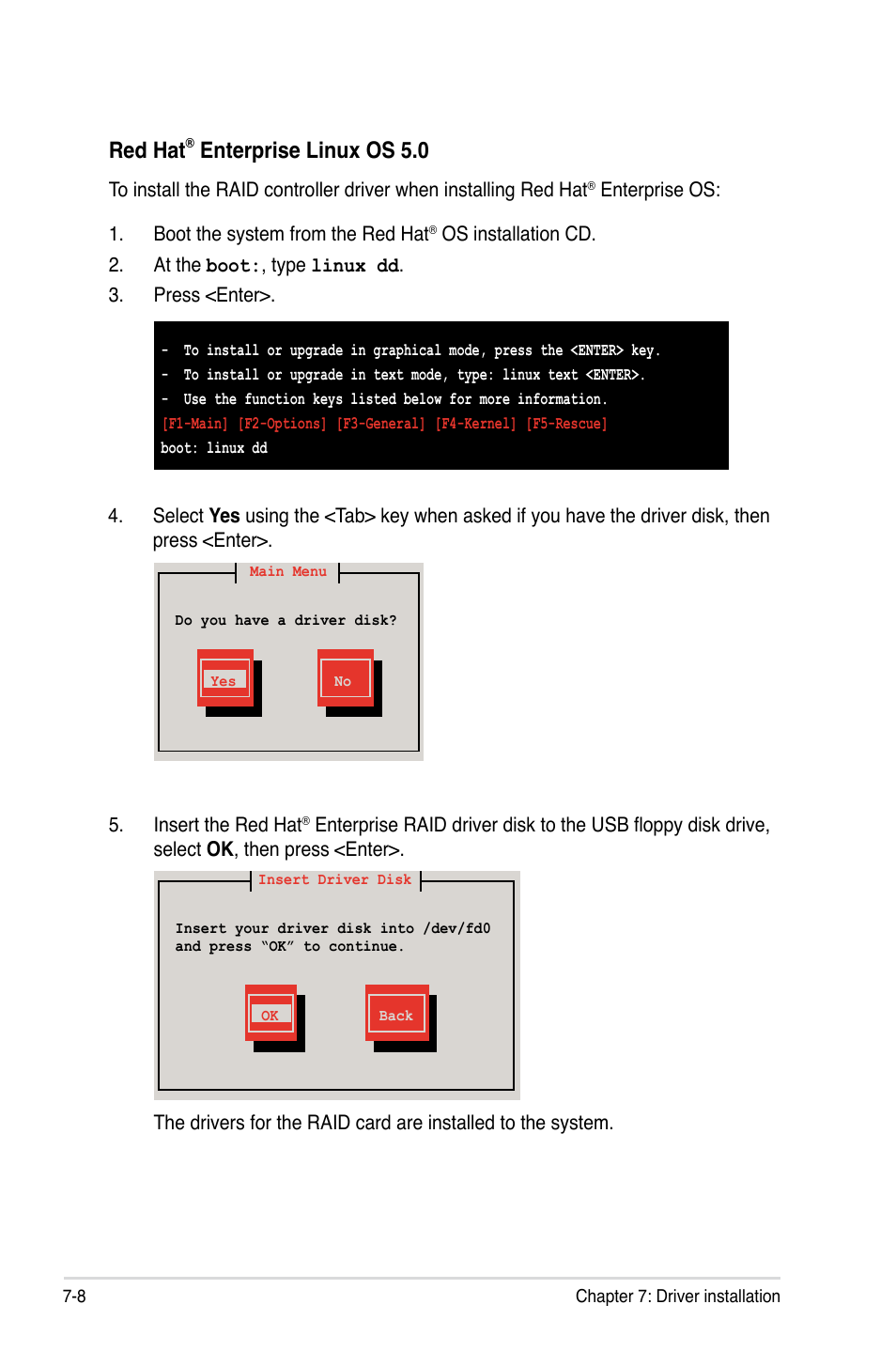 Red hat, Enterprise linux os 5.0 | Asus RS300-E7/RS4 User Manual | Page 134 / 150