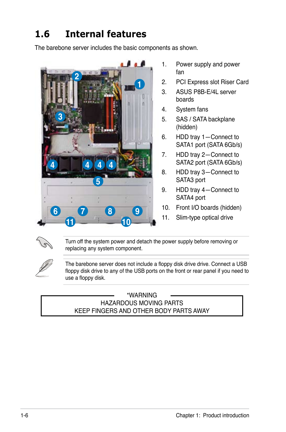 6 internal features | Asus RS300-E7/RS4 User Manual | Page 16 / 150