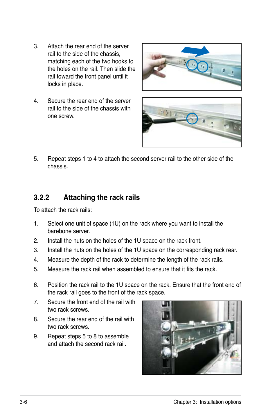 2 attaching the rack rails | Asus RS300-E7/RS4 User Manual | Page 44 / 150